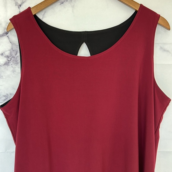 DENNIS BASSO Italia Knit Reversibile Tank Top Black Solid Maroon - Picture 4 of 13